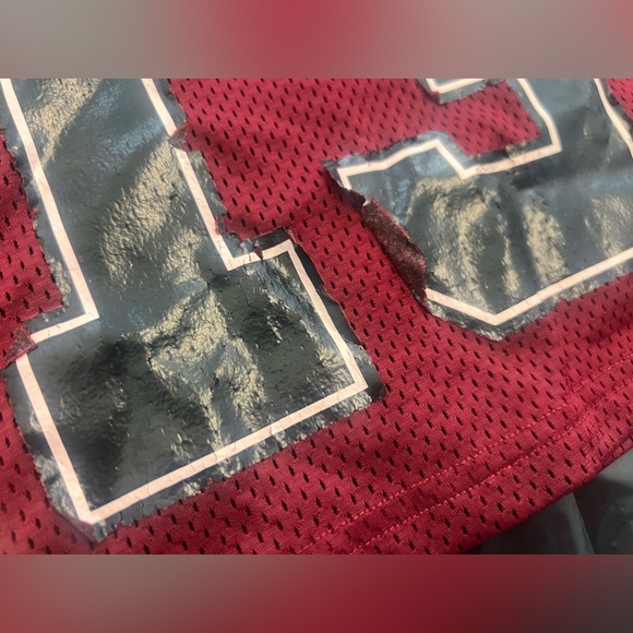 Heavily PreLoved CellBlock13 Tailback Mesh Crop Top - Size S - Burgundy/Black - Picture 3 of 10